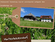 Tablet Screenshot of hinterbauernhof-ferien.de